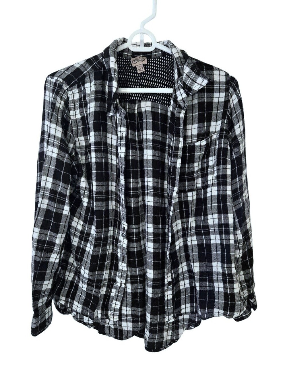 Como Vintage Black & White Plaid Button-down Shirt